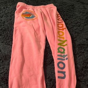 Pink aviator nation sweatpants